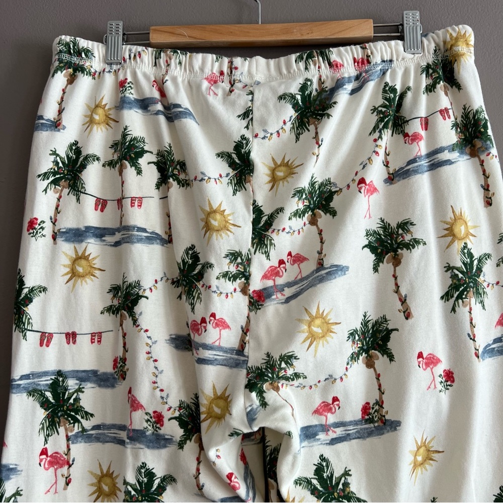Burt’s Bees Baby Adult Tropical Christmas Flamingos PJ Lounge Pants XXL * Stains - Picture 6 of 16